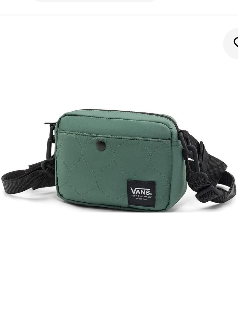 Vans Quilted Crossbody Bag in Green with Black Strap